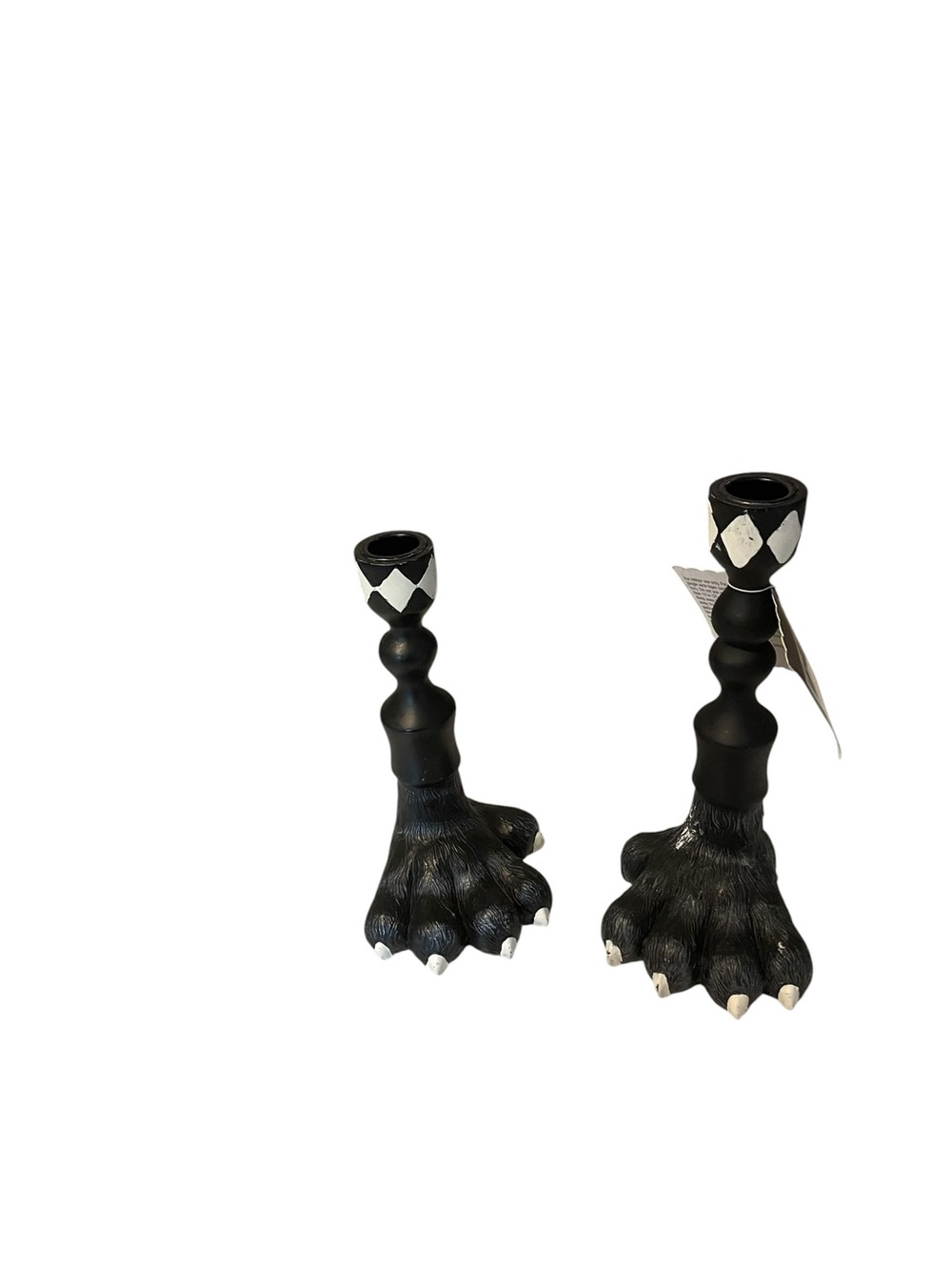 Ashland Black and White Alice’s Adventures Paw Candlestick Holder